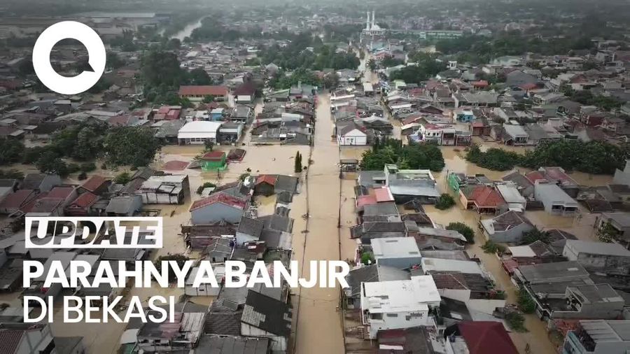 Video Parahnya Banjir di Bekasi, Begini Penampakannya dari Udara