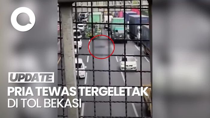 Video: Mayat Tergeletak di Tengah Tol Bekasi, Diduga Korban Tabrak Lari