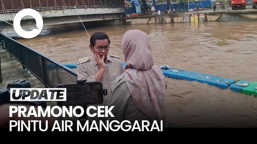 Video Pramono Tinjau Pintu Air Manggarai: Jakarta Sekarang Siaga 2
