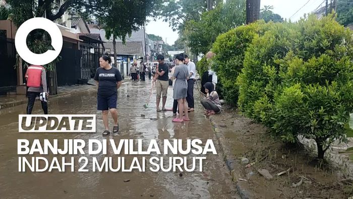 Video: Banjir di Villa Nusa Indah 2 Mulai Surut, Tinggalkan Lumpur Tebal