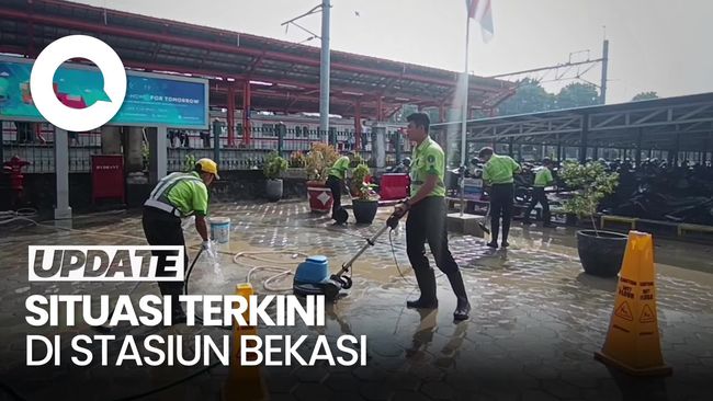 Situasi Terkini Stasiun Bekasi: Banjir Surut, Sisakan Lumpur