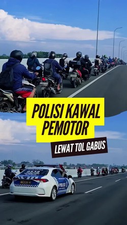 Video: Terjebak Banjir Bekasi, Ratusan Pemotor Lewat Tol Gabus-Dikawal Patwal