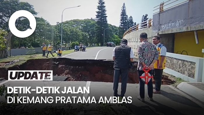 Video: Cerita Warga, Detik-detik Jalan di Kemang Pratama Amblas Diterjang Banjir