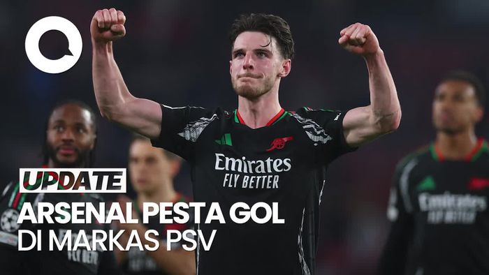 Video Liga Champions: Tanpa Ampun! Arsenal Bantai PSV 7-1