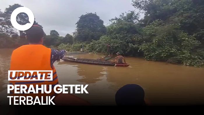 Video: Perahu Getek Terbalik di Sungai Rawas, 2 Orang Ditemukan Tewas