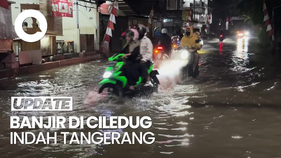 Video: Banjir Masih Merendam Ciledug Indah Tangerang hingga Dini Hari