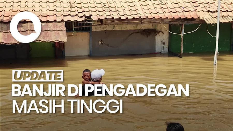 Video: Banjir di Pengadegan Jaksel Masih Tinggi Siang Ini