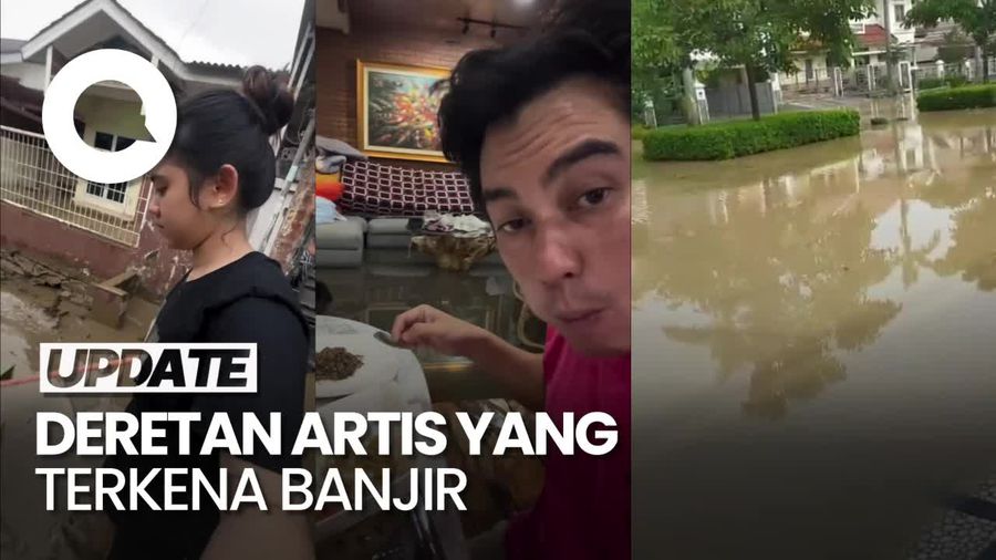 Video: Sederet Artis yang Terdampak Banjir, Baim Wong Sahur di Tengah Genangan Air