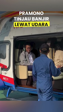 Video: Naik Helikopter, Gubernur Pramono Tinjau Banjir Jakarta