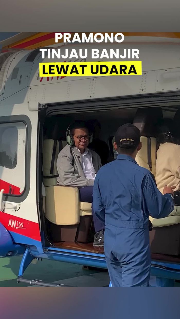 Video: Naik Helikopter, Gubernur Pramono Tinjau Banjir Jakarta