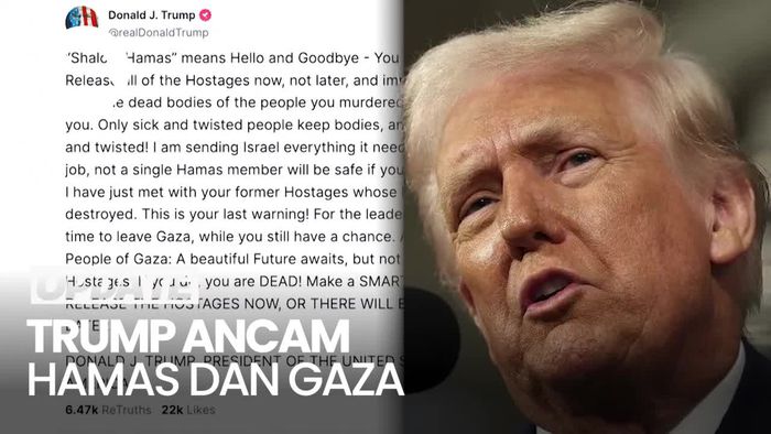 Video Ancaman Donald Trump ke Hamas dan Warga Gaza