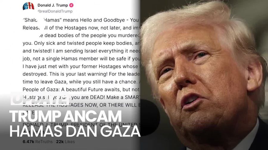 Video Ancaman Donald Trump ke Hamas dan Warga Gaza