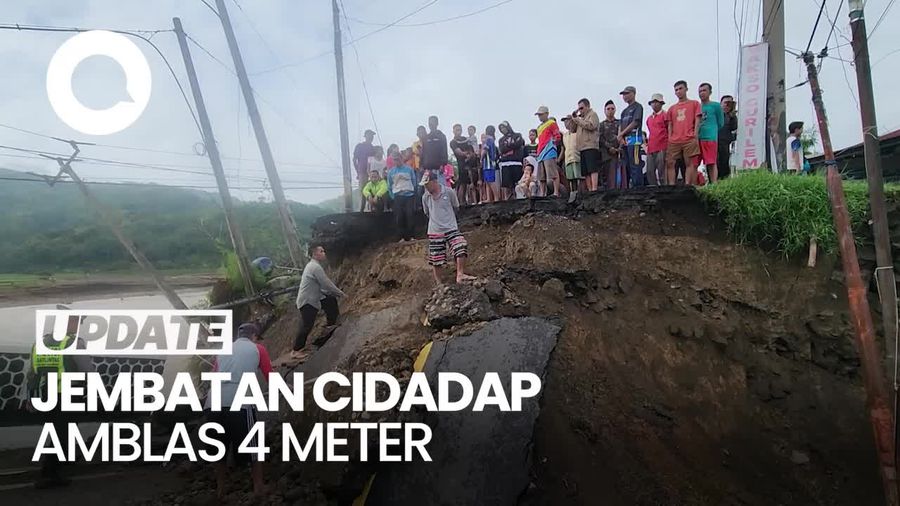 Video: Jembatan Cidadap Amblas, Akses Palabuhanratu-Kiara Dua Putus