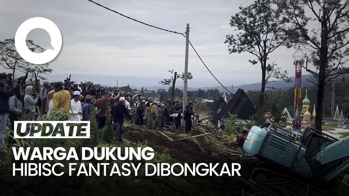 Video: Warga Lempari Hibisc Fantasy Puncak di Tengah Proses Pembongkaran