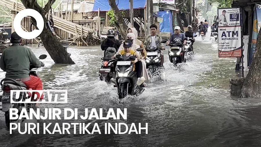 Video: Jalanan Menuju Puri Kartika Ciledug Tergenang, Kendaraan Nekat Terobos