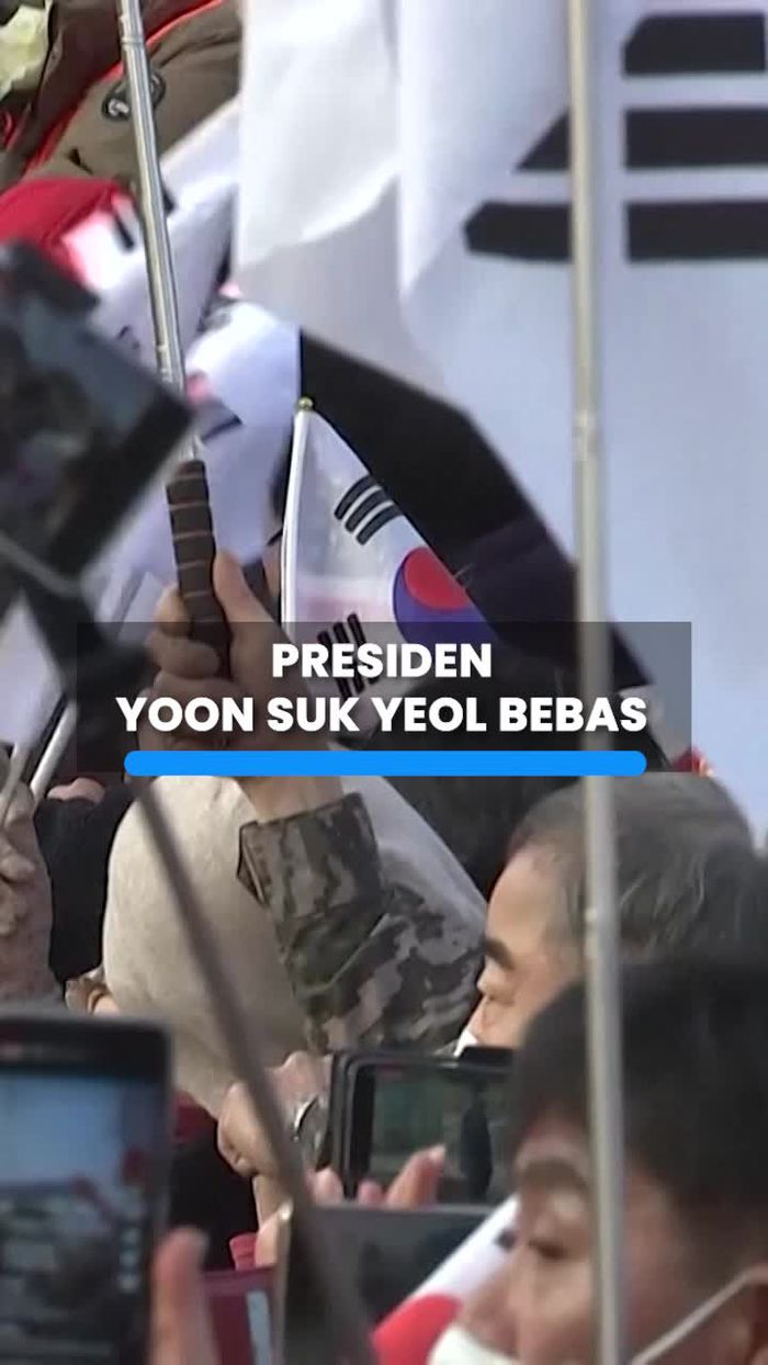 Video: Bebasnya Presiden Korsel Disambut Riuh Pendukung
