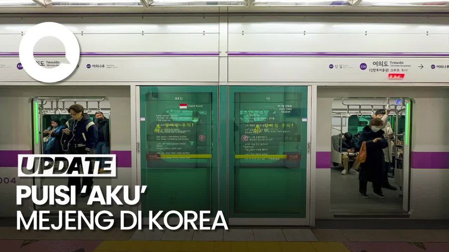 Video: Potret Puisi Aku Chairil Anwar Mejeng di Stasiun Kereta Seoul