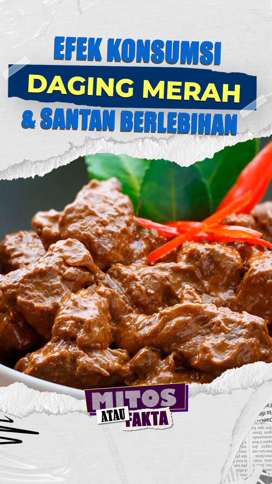Video Mitos atau Fakta: Penderita Hipertensi Dilarang Makan Daging Merah dan Santan