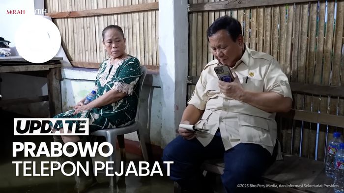 Video: Momen Prabowo Telepon Pejabat Saat Tinjau Banjir di Bekasi
