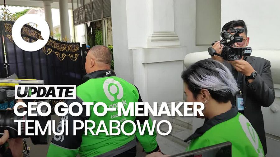 Video CEO GOTO-Menaker Temui Prabowo di Istana, Bahas THR Ojol?