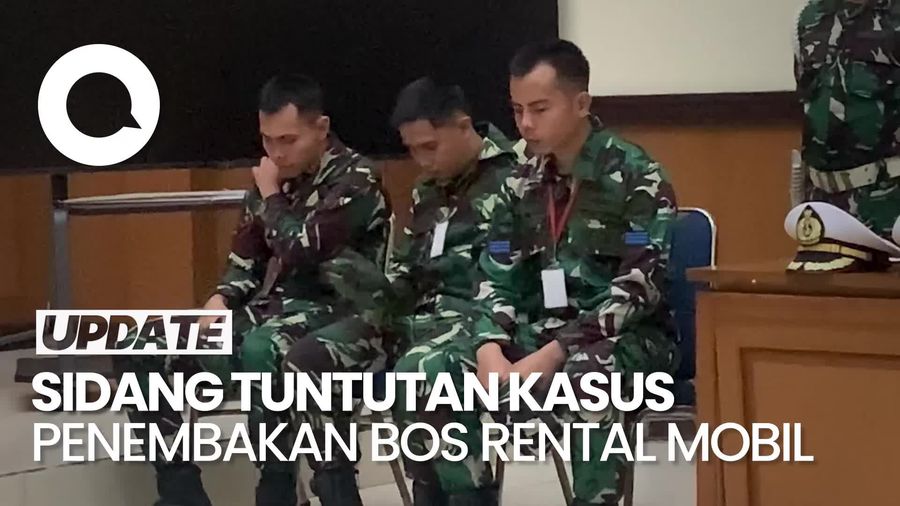 Video: Tiga Oknum TNI Kasus Penembakan Bos Rental Mobil Jalani Sidang Tuntutan