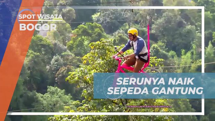 Mencoba Sensasi Wahana Sepeda Gantung di Ranggon Hills, Bogor