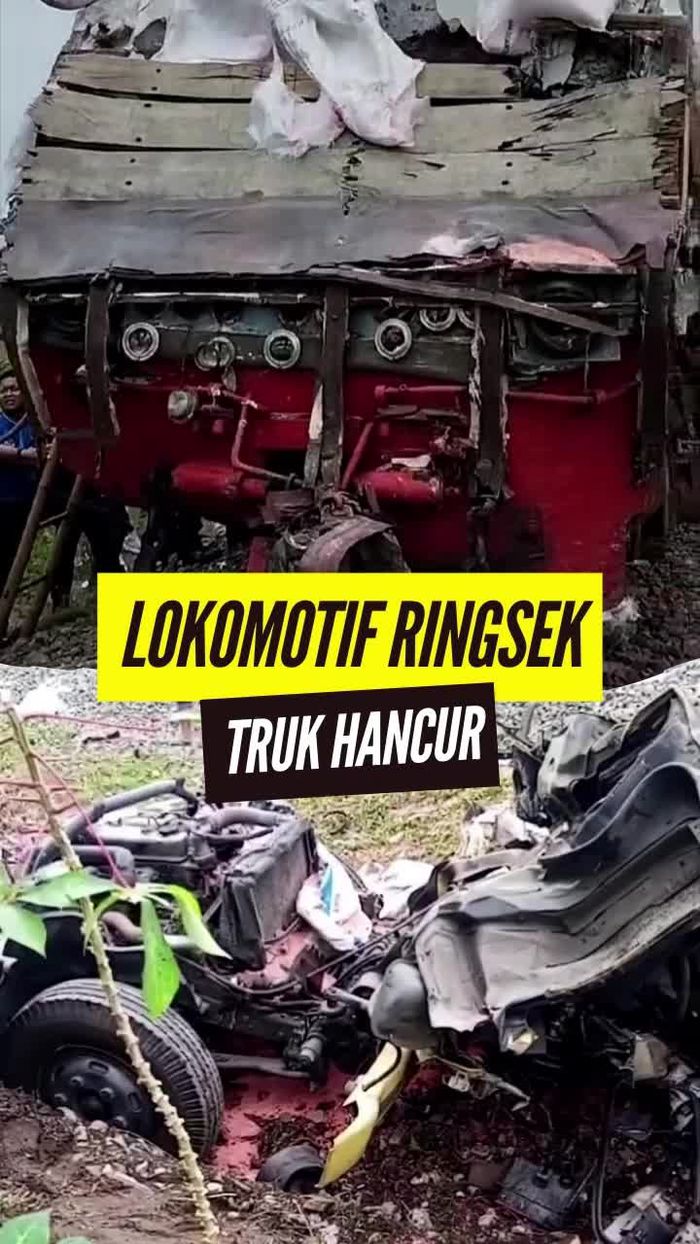 Video Kecelakaan KA Kertanegara Vs Truk di Kediri: Lokomotif Ringsek