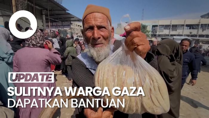 Video: Bantuan Diblokir, Warga Gaza Harus Antre Berjam-jam Demi Sepotong Roti