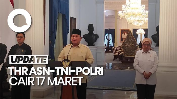 Video Prabowo Umumkan THR ASN-TNI-Polri Bakal Cair Senin 17 Maret
