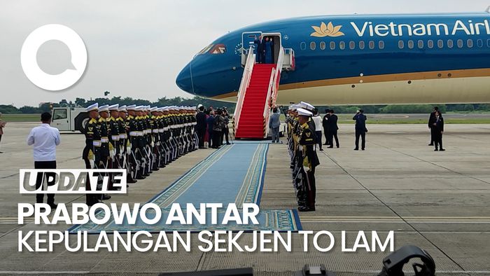 Video: Prabowo Antar Kepulangan Sekjen Partai Komunis Vietnam di Lanud Halim