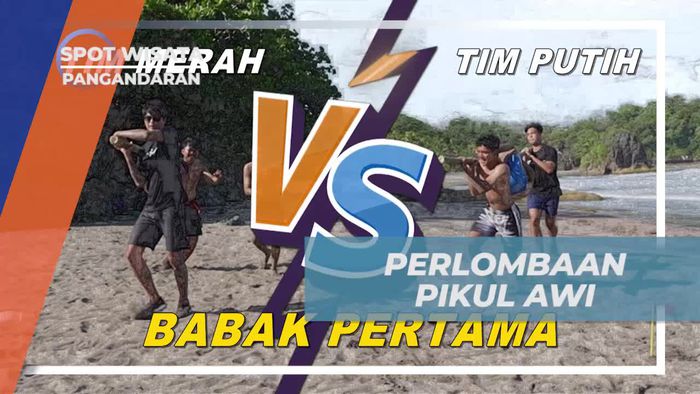 Ikuti Permainan Tradisional Pikul Awi Bersama Anak-Anak di Pangandaran