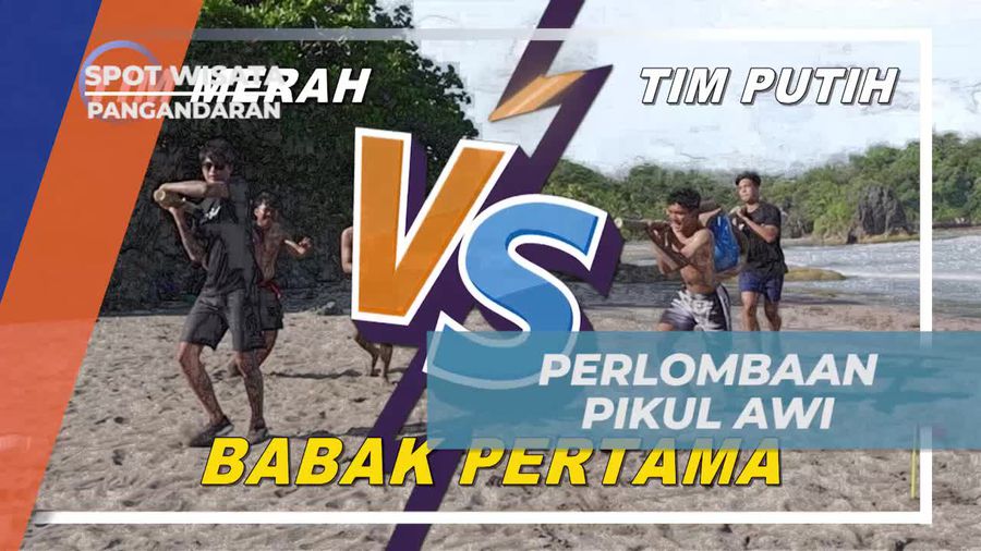 Ikuti Permainan Tradisional Pikul Awi Bersama Anak-Anak di Pangandaran