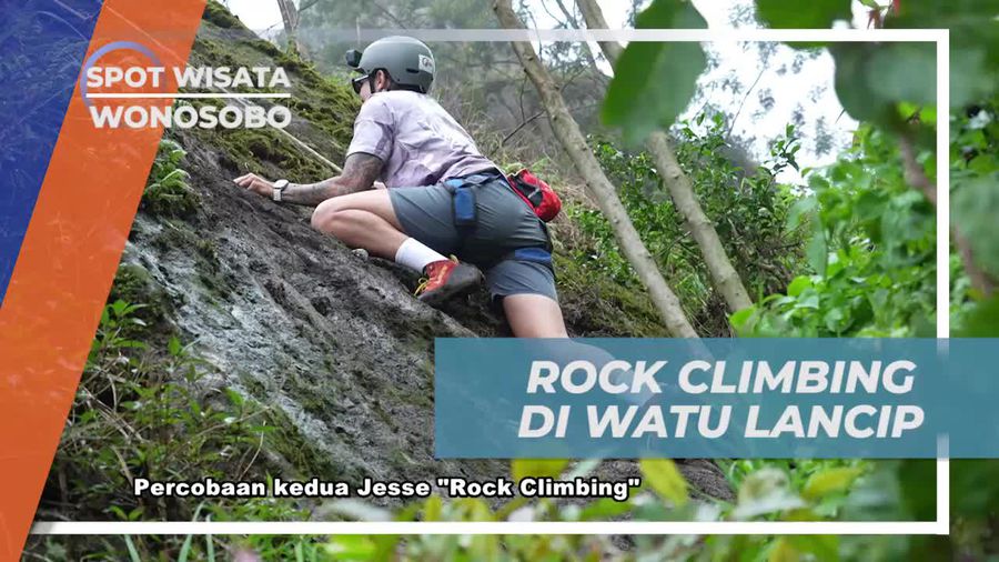 Menaklukkan Tebing Licin dalam Rock Climbing di Watu Lancip, Wonosobo