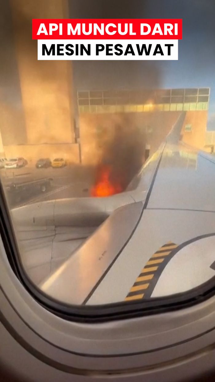 Video: Detik-detik Semburan Api dari Mesin Pesawat American Airlines Sebelum Terbakar
