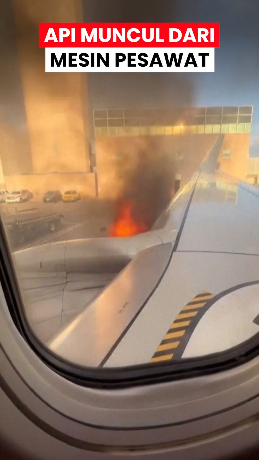 Video: Detik-detik Semburan Api dari Mesin Pesawat American Airlines Sebelum Terbakar