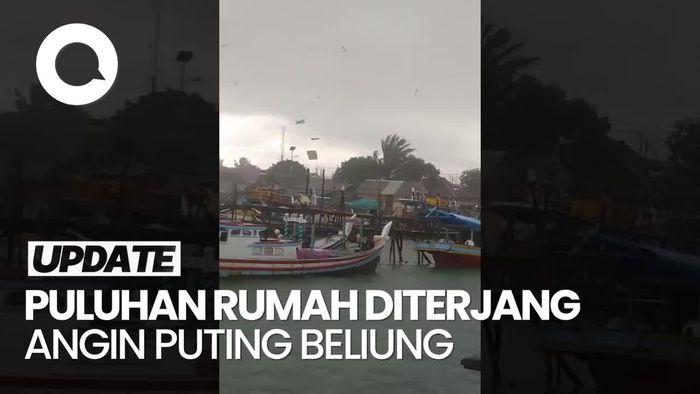 Video: Detik-detik Angin Puting Beliung Rusak Puluhan Rumah di Bangka Selatan