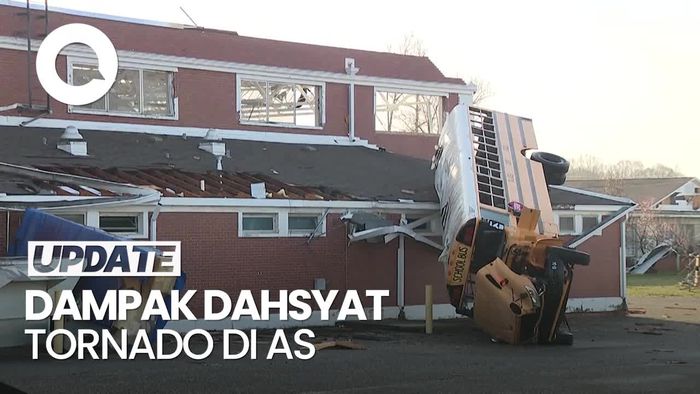 Video AS Diterjang Tornado: Bus Terbalik-Puluhan Orang Tewas
