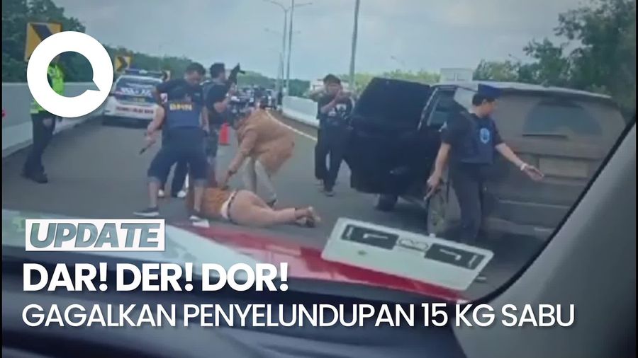 Video: Bak Film Action! Penangkapan Kurir Sabu di Tol Lampung
