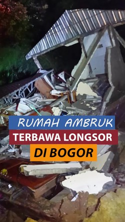  Video: Longsor Timpa Rumah Warga di Bogor, Dua Orang Luka