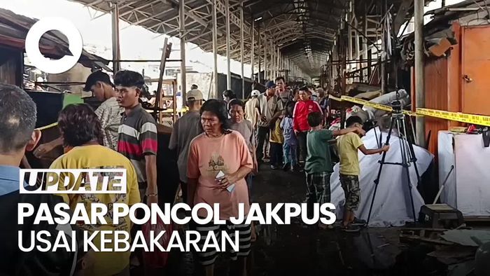Video Situasi Terkini Pasar Poncol Jakpus Usai Puluhan Kios Kebakaran