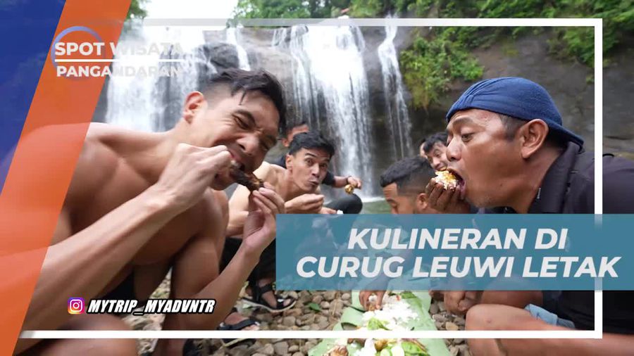 Menyantap Kuliner Lezat Ditemani Keindahan Curug Leuwi Letak, Pangandaran