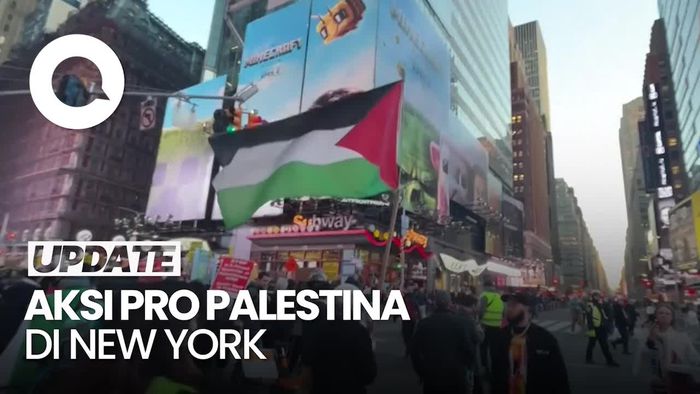 Video: Times Square Bergemuruh, Demonstran Kecam Serangan Israel di Gaza