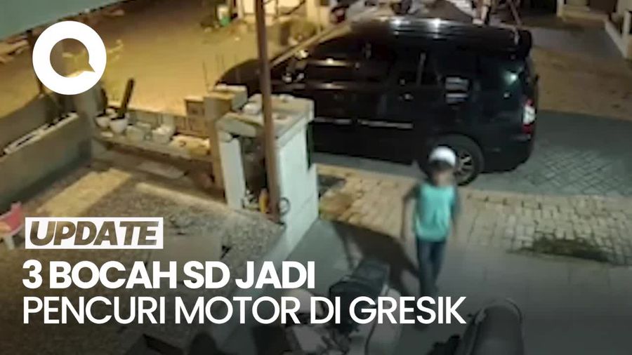 Video: 3 Bocah SD di Gresik Sudah 4 Kali Curi Motor, Nyaris Diamuk Massa