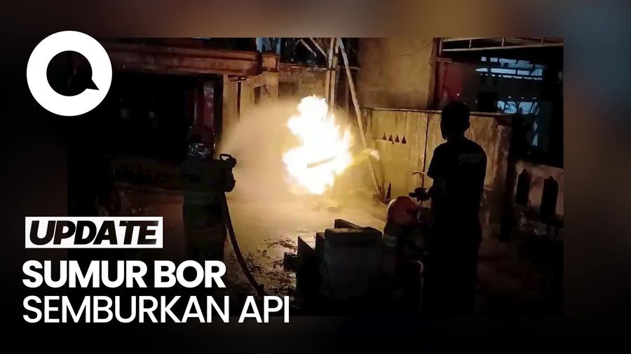 Video Sumur Bor di Halaman Masjid Bojonegoro Semburkan Api, 1 Orang Terluka
