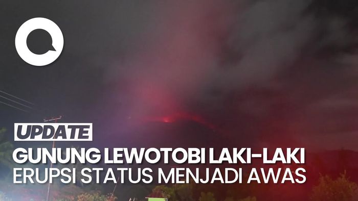 Video: Gunung Lewotobi Laki-laki Erupsi, Naik Status dari Siaga ke Awas
