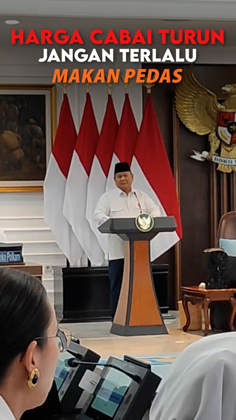 Video Kelakar Prabowo: Harga Cabai Turun, Saran Saya Jangan Terlalu Makan Pedas