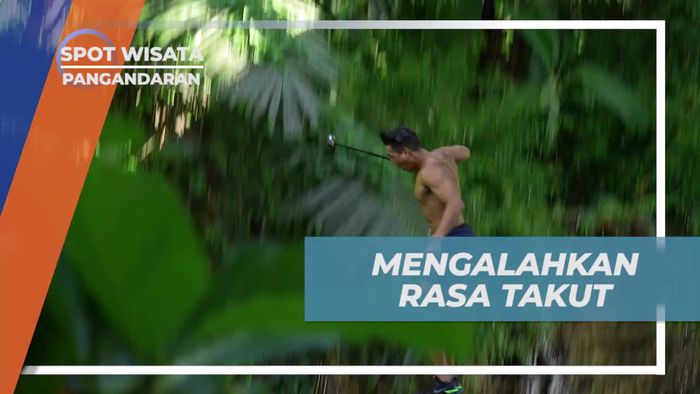 Atasi Ketakutan dan Melompat dari Ketinggian Jembatan Curug di Pangandaran