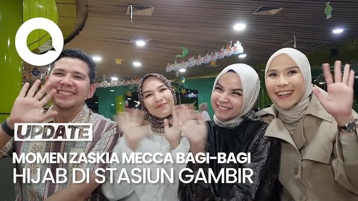 Video: Kolaborasi dengan KAI, Zaskia Mecca Bagi-bagi Hijab di Stasiun Gambir 