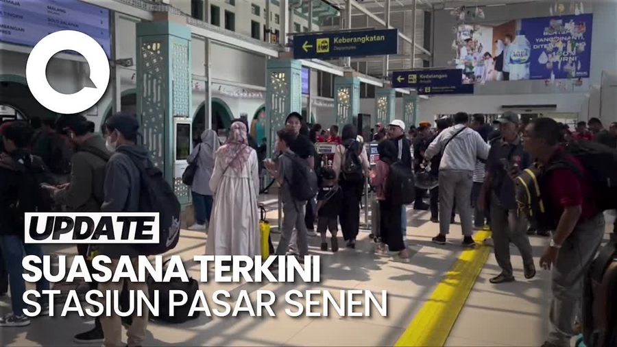 Video: Stasiun Pasar Senen Makin Ramai Jelang Lebaran
