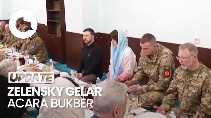Video: Momen Zelensky Buka Puasa Bersama Tentara Muslim Ukraina